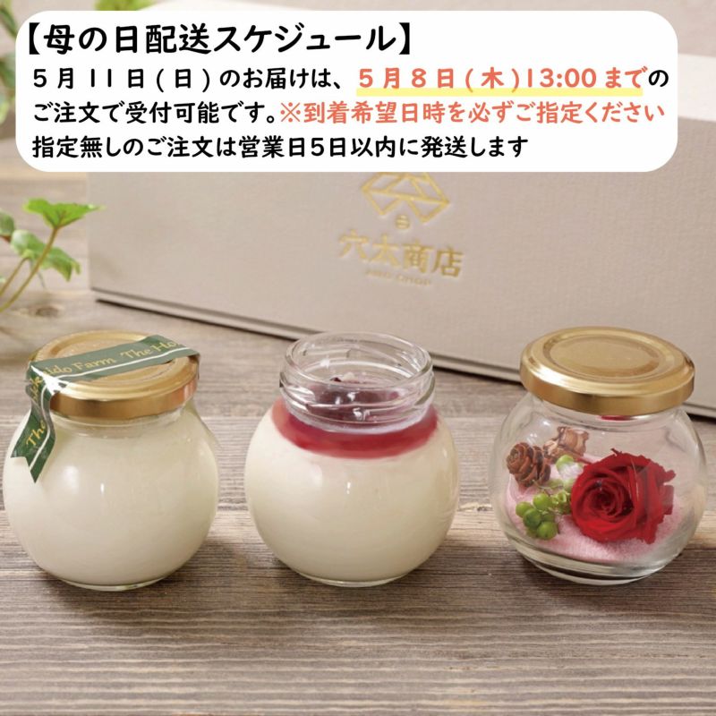 【無添加】北の白いプリン「ノンノ」（プリン2個+お花）